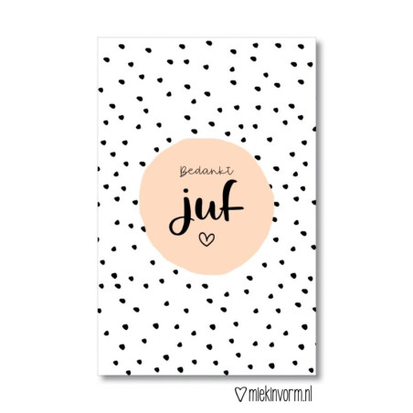 kadolabel bedankt juf