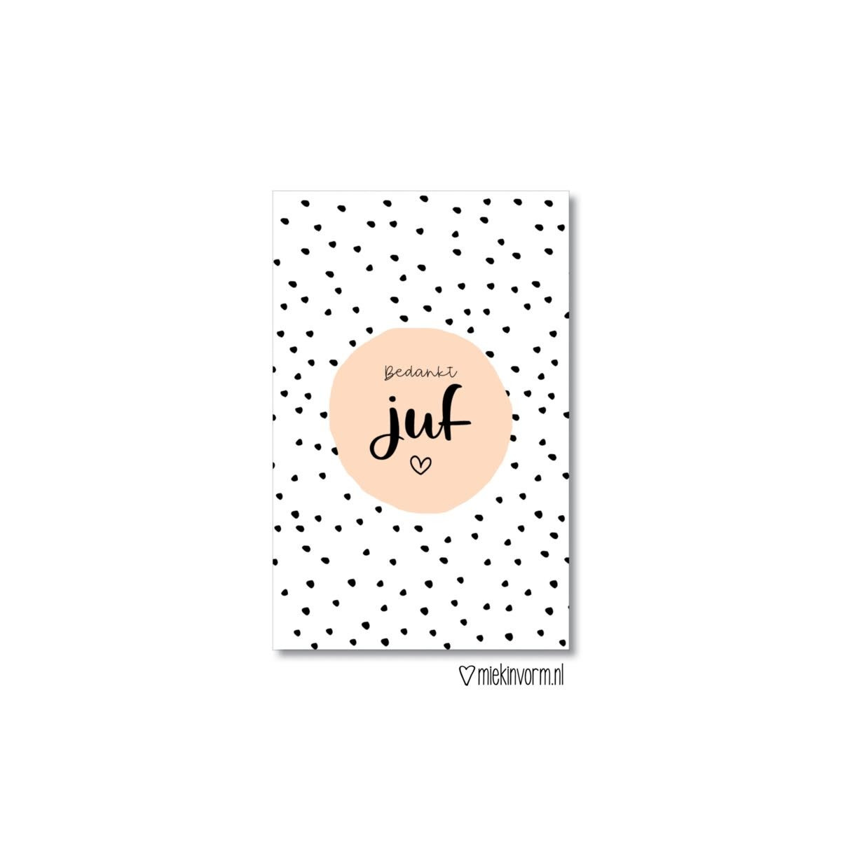 kadolabel bedankt juf