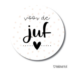 sticker juf hartje