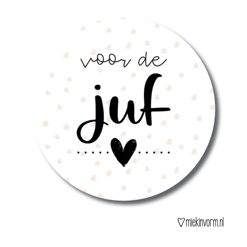 sticker juf hartje