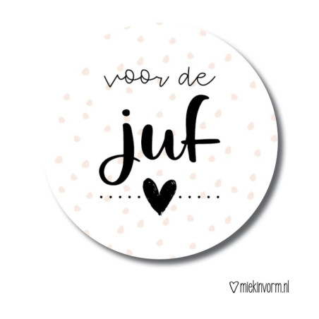 sticker juf hartje
