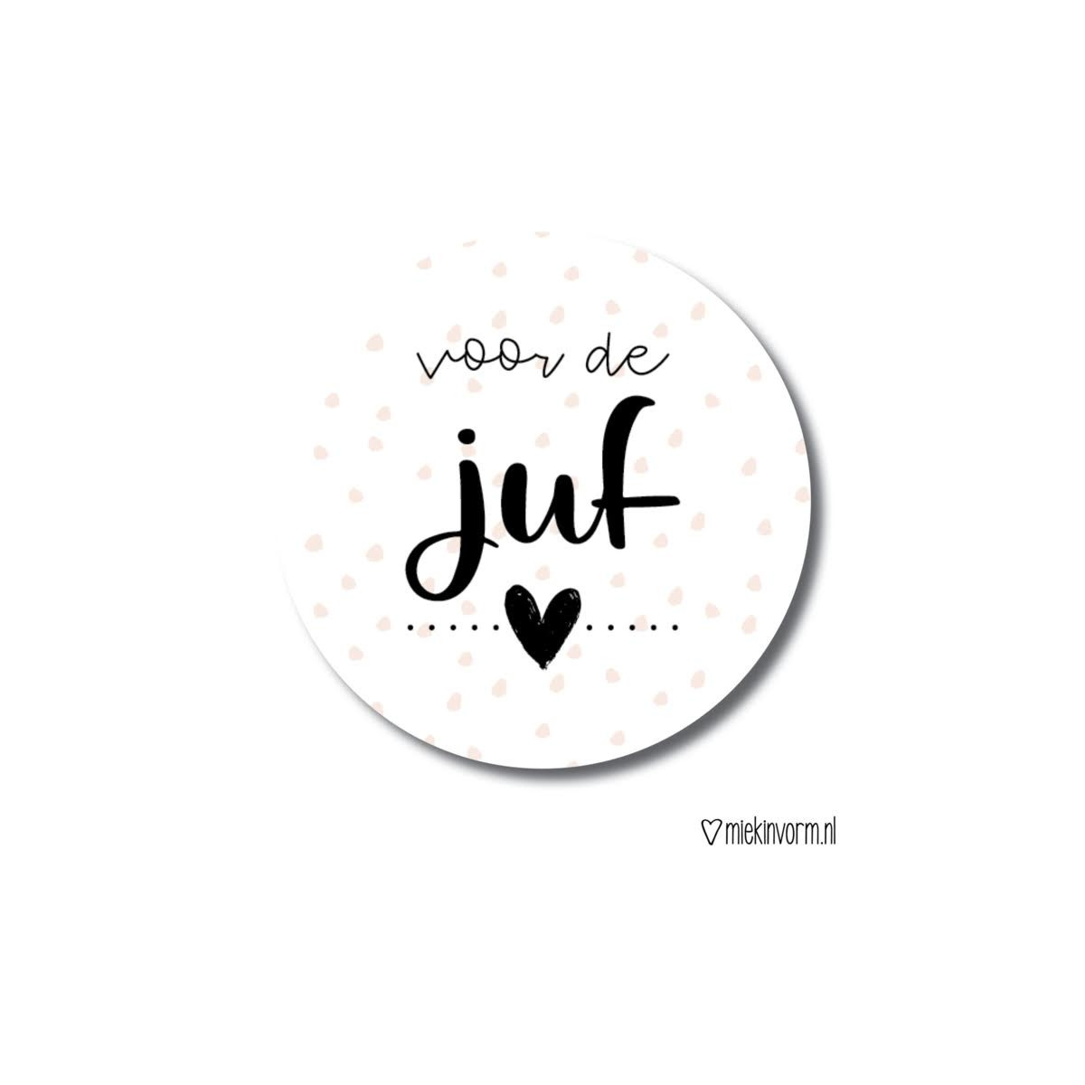 sticker juf hartje
