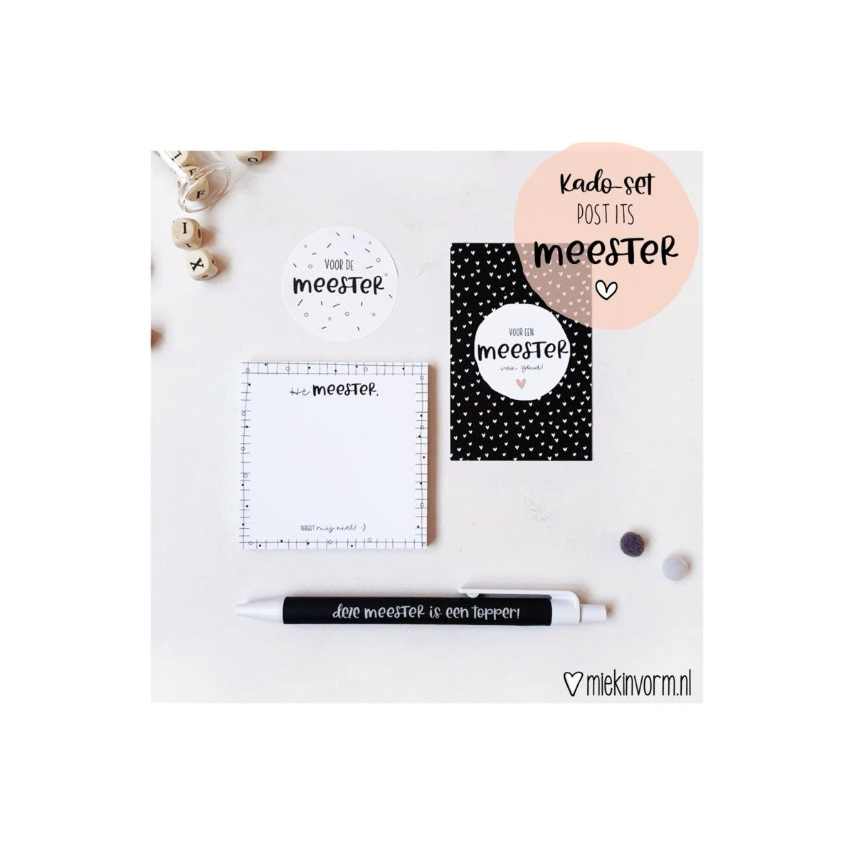 meester kadoset post it