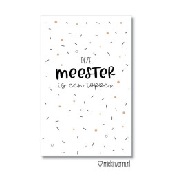 kadokaartje meester topper