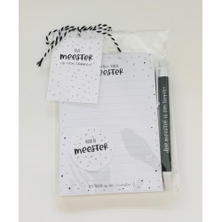 kadoset notitie briefje meester