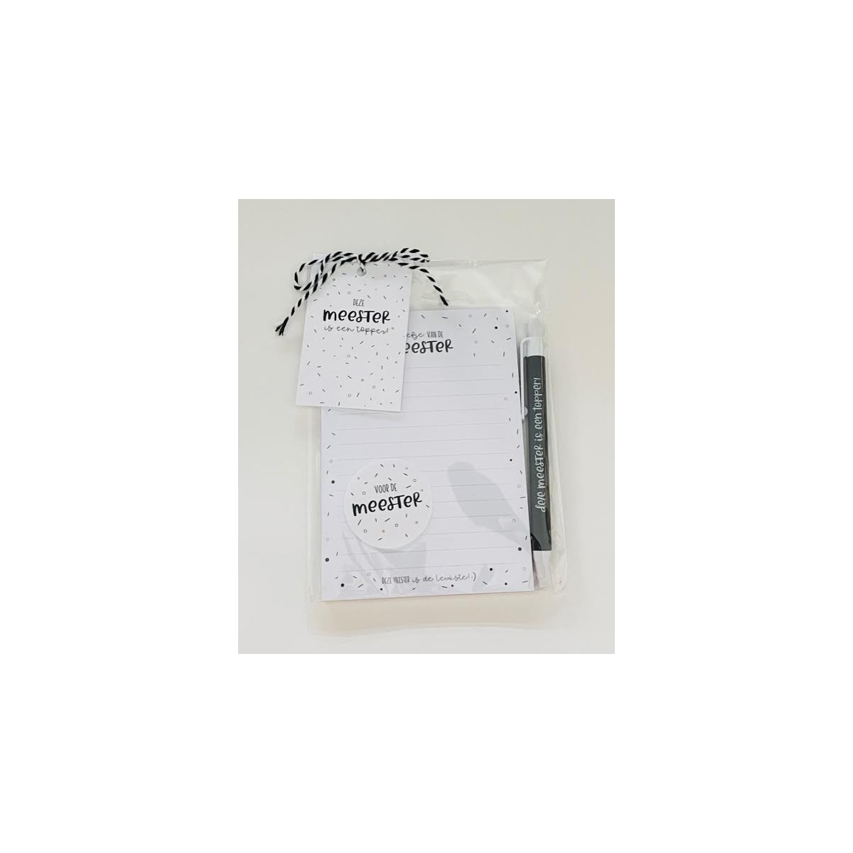 kadoset notitie briefje meester