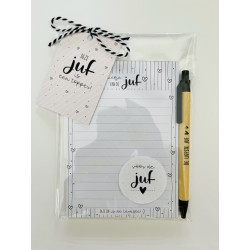 kadoset notitie briefje juf