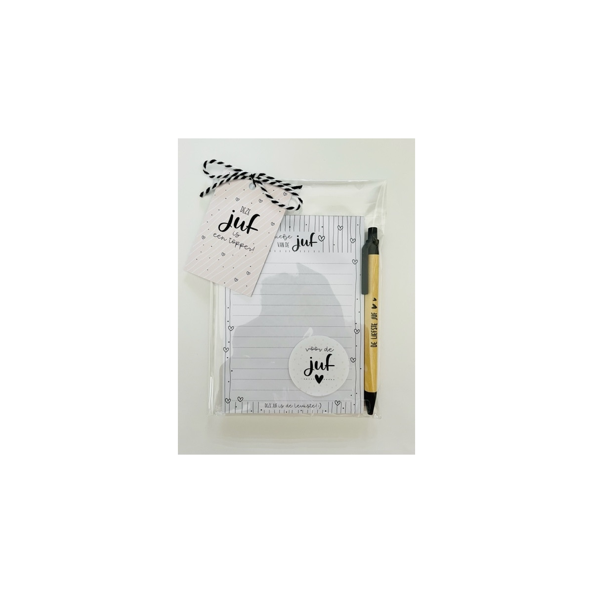 kadoset notitie briefje juf