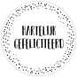 sticker wit hartelijk gefeliciteerd
