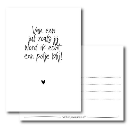 kaart juf potje blij