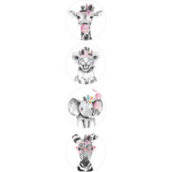 stickermix diertjes roze