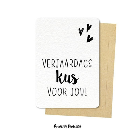 kaart verjaardagskus voor jou