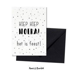 kaart hiep hiep hoera het is feest