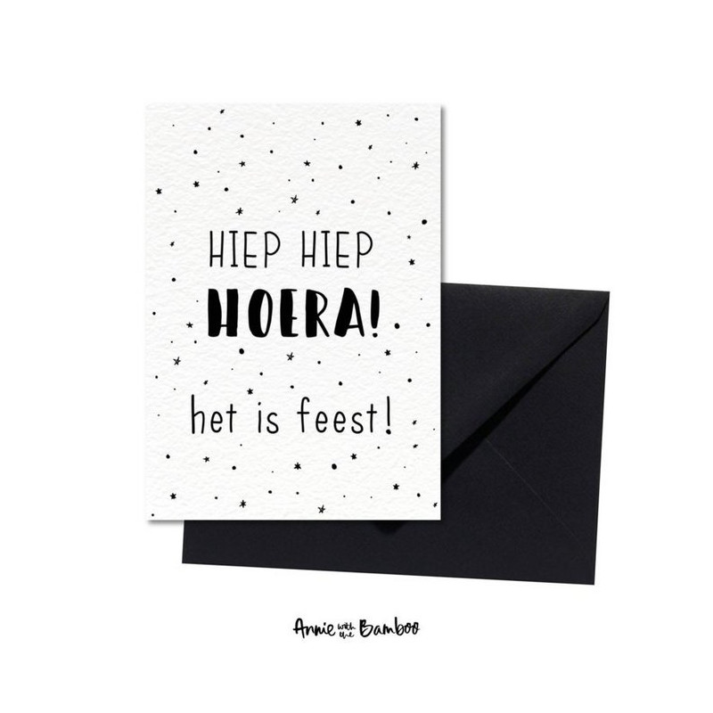 kaart hiep hiep hoera het is feest
