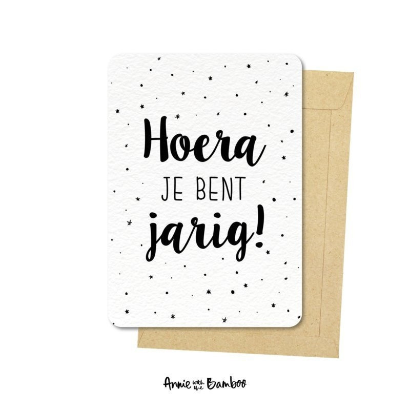 kaart hoera je bent jarig