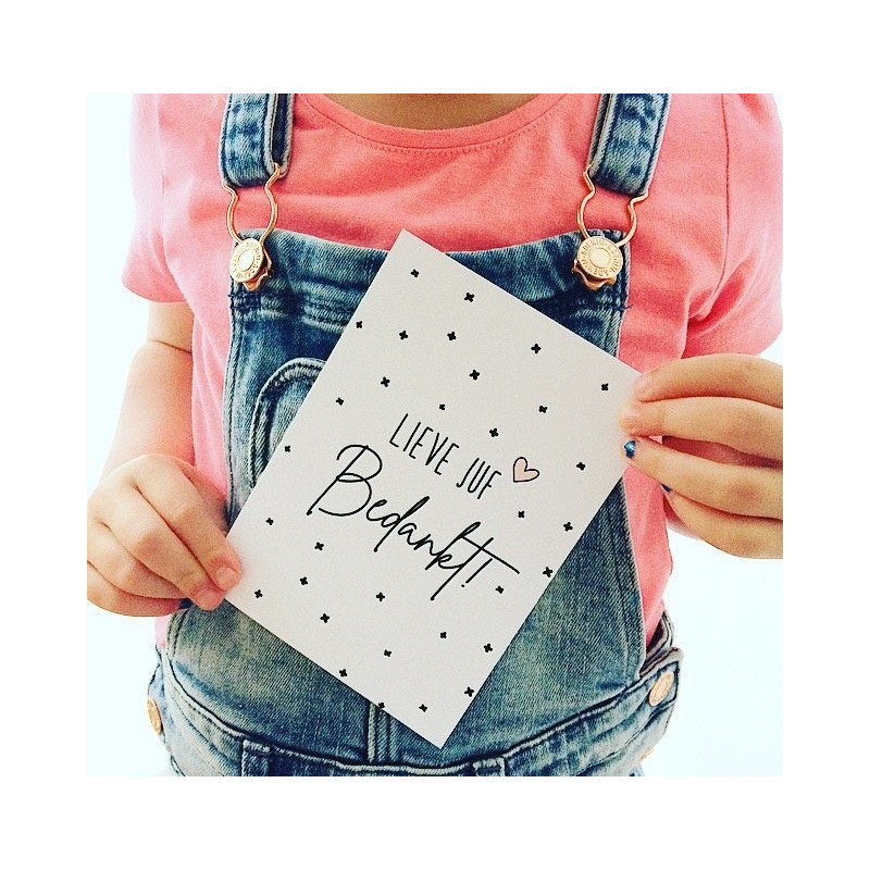 kaart lieve juf bedankt