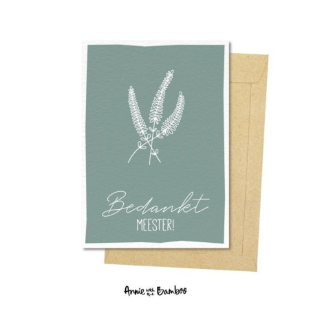 kaart bedankt meester