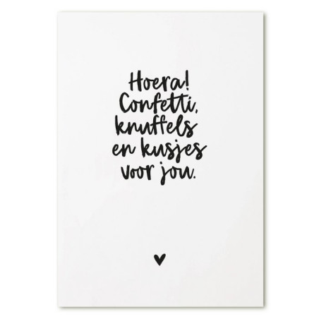 kaart confetti knuffels kusjes