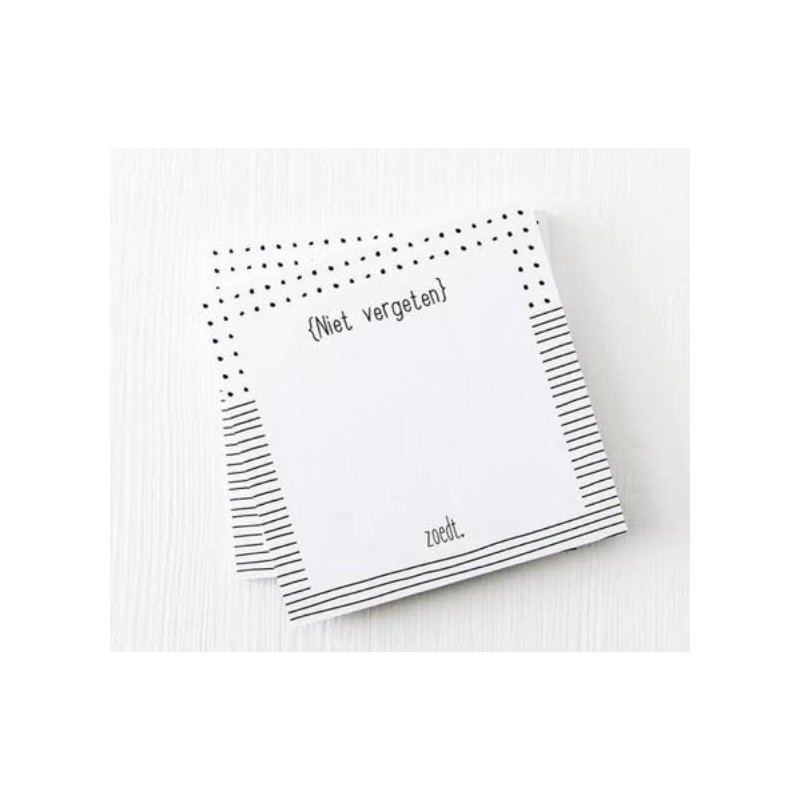 notitieblokje niet vergeten