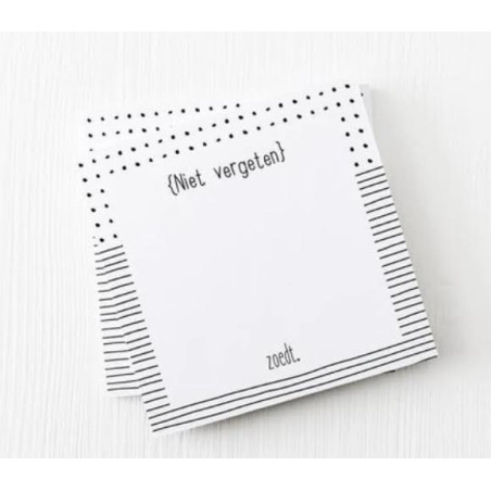 notitieblokje niet vergeten