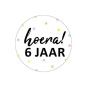 sticker hoera 6 jaar