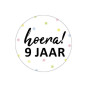 sticker hoera 9 jaar