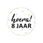 sticker hoera 8 jaar