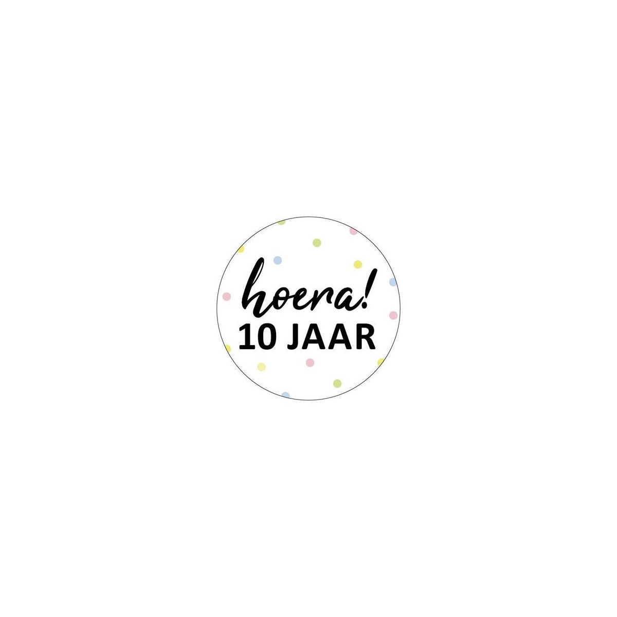 sticker hoera 10 jaar