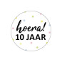 sticker hoera 10 jaar
