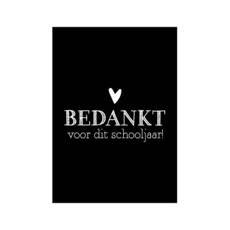 kaart bedankt voor dit schooljaar