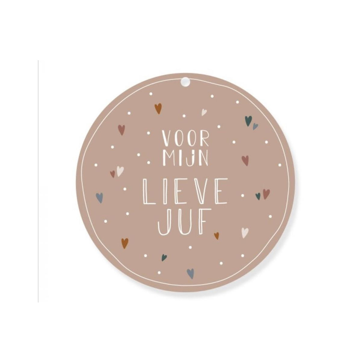 ronde kaart bedankt juf