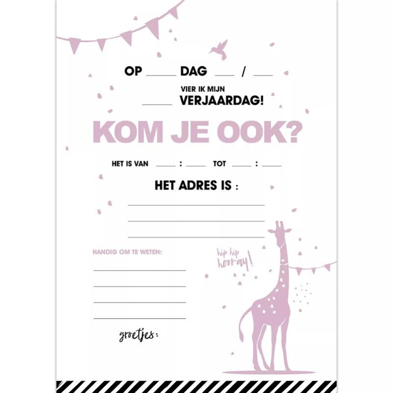 uitnodiging tropical lila