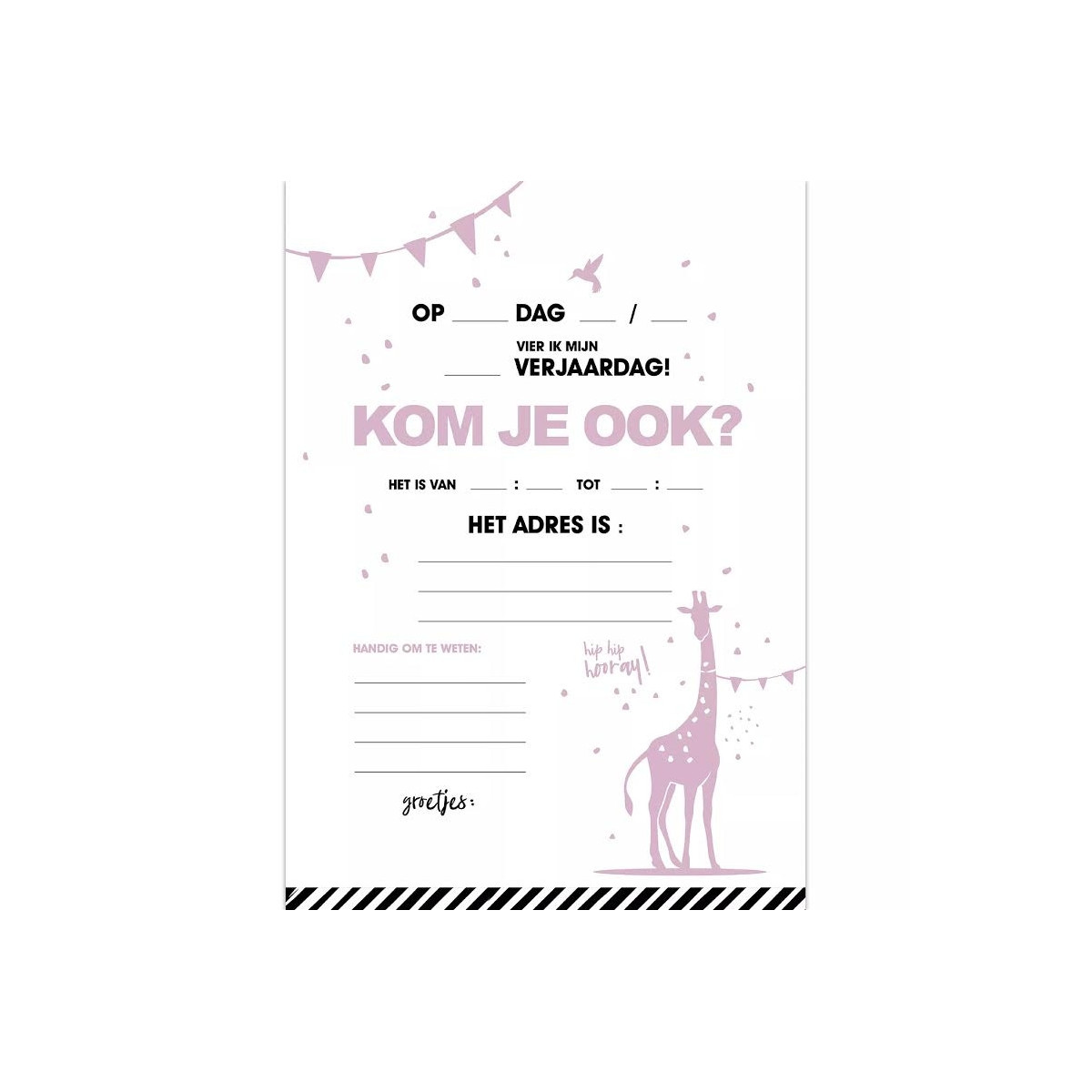 uitnodiging tropical lila