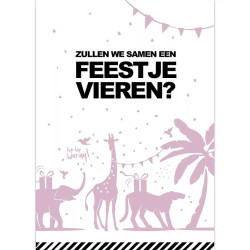 uitnodiging tropical lila