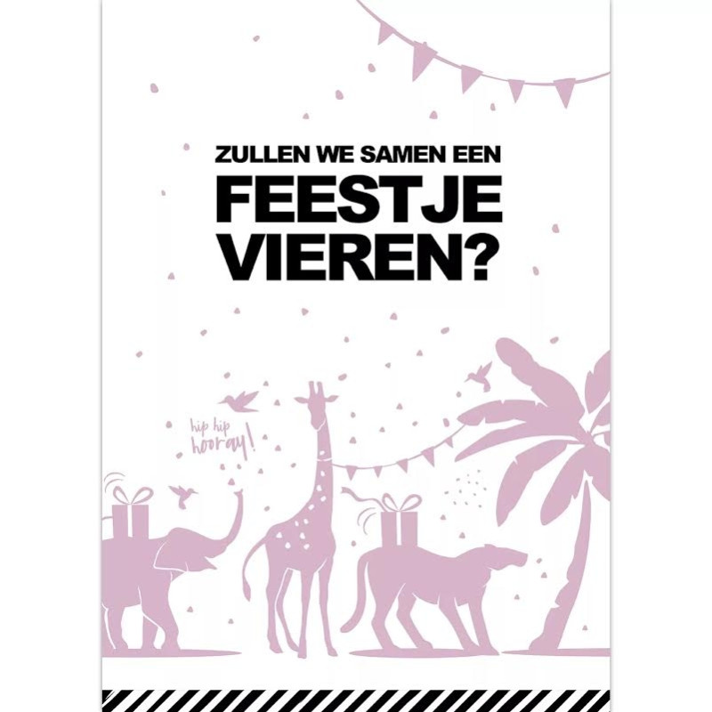 uitnodiging tropical lila