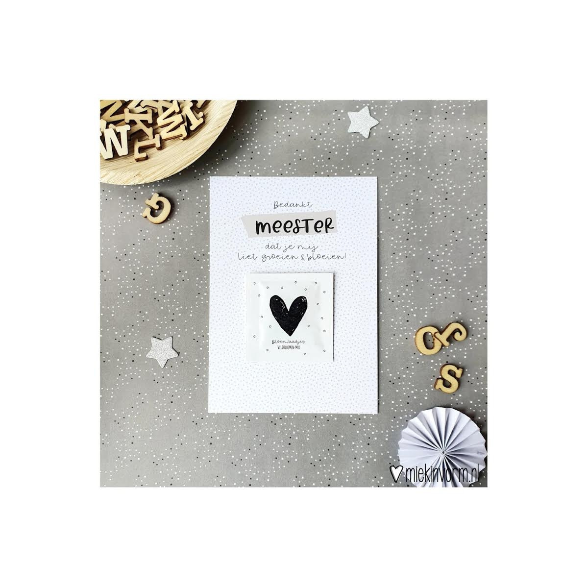 zakje bloemzaadjes meester