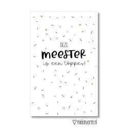 kadolabel meester topper