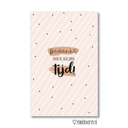 kadolabel bedankt afgelopen tijd