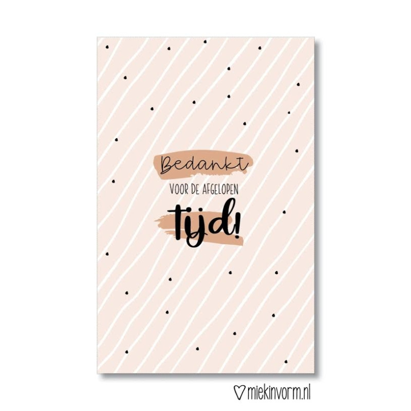 kadolabel bedankt afgelopen tijd