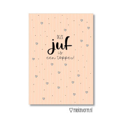 kaart deze juf topper