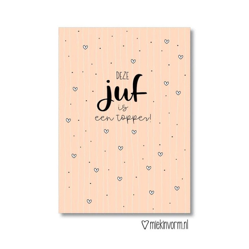kaart deze juf topper