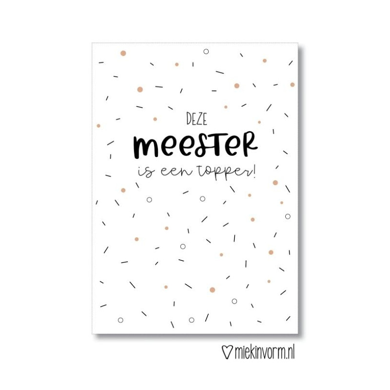 kaart deze meester topper