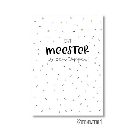 kaart deze meester topper