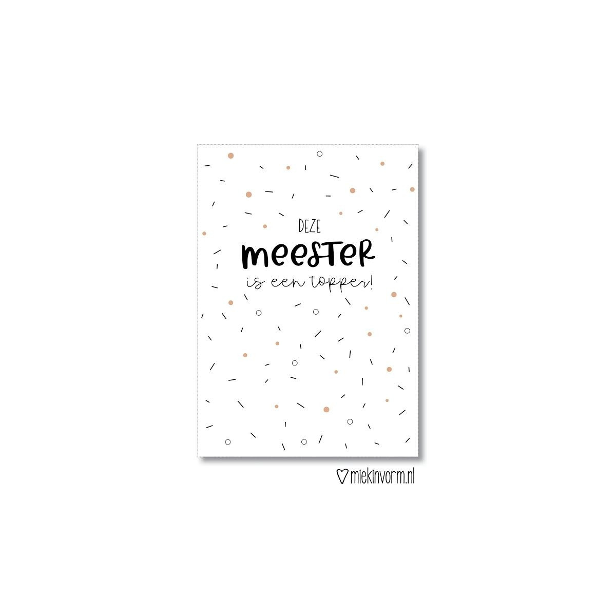 kaart deze meester topper