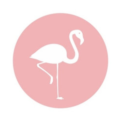 sticker flamingo roze wit