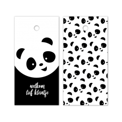 kadolabel welkom lief kleintje panda