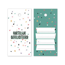 kadokaartje hartelijk gefeliciteerd kleur