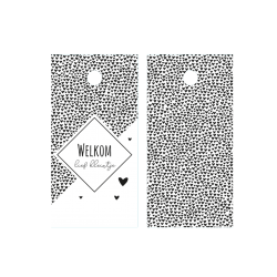 kadolabel welkom lief kleintje zwartwit