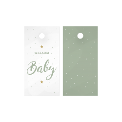 kadolabel welkom baby mint