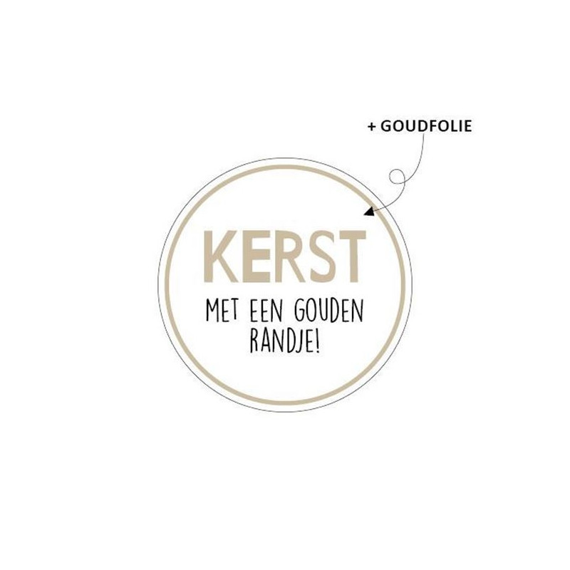 kerst sticker gouden randje
